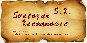 Svetozar Kecmanović vizit kartica